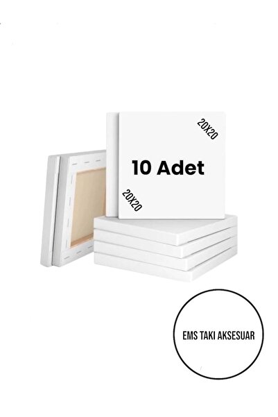Ems Takı Aksesuar 10 Adet 20x20 kaliteli arkadan zımbalı Tuval