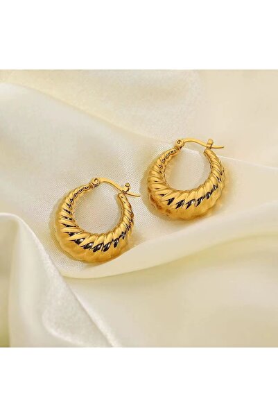 Siya Silver Kararmaz Çelik Burgulu Vintage Küpe