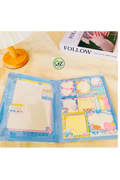 ÖZ OFİS Kuromi My Melody Cinamoroll Sanrio 12 Pieces 300 Pages Sticker Notepad