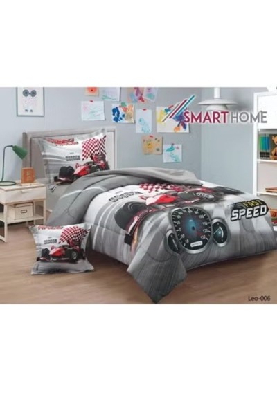 smart home طقم سرير ولحاف للأطفال بحشوة متوسطة، مقاس 170×230 سم