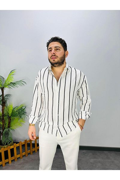 MODA White Linen Crinkle Shirt