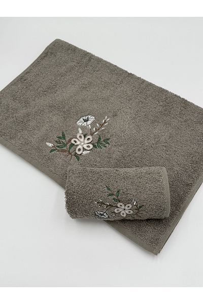 AYHANHOME 3D Embroidered Face Towel and Kitchen Towel, 30X50 and 50X90 Sizes, 1 Pcs Set