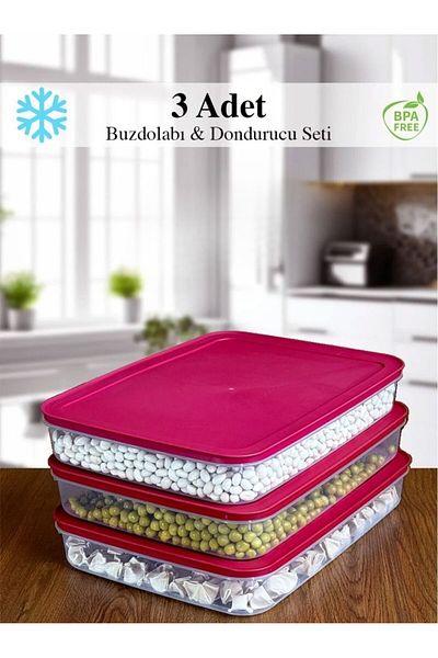 Mapple Home 3-Piece Microwave Refrigerator Organizer - Storage Container Suitable for Freezer and Freezer 2600 ml