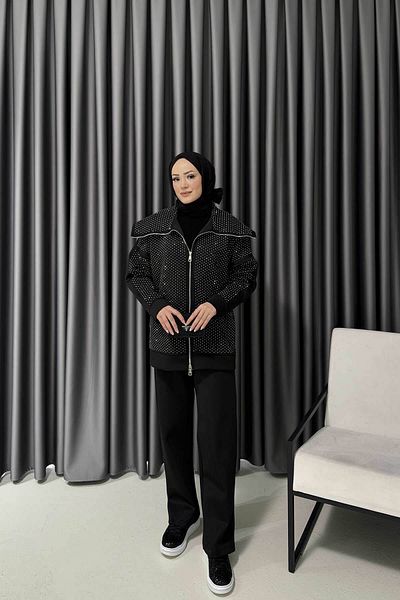 Melike Tatar Melike Tatar Stone Scuba Set 3406 Black