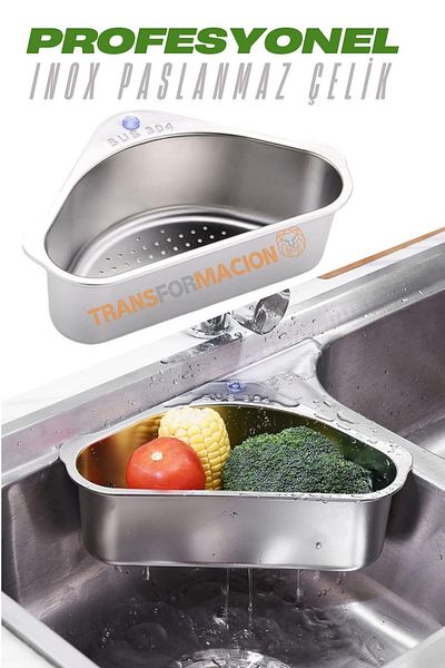 Transformacion Inox Sink Corner Strainer Organizer 304 Stainless Steel 721520