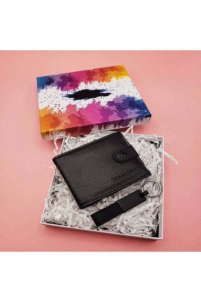 Easy Tedarik Leather Keychain And Wallet Set