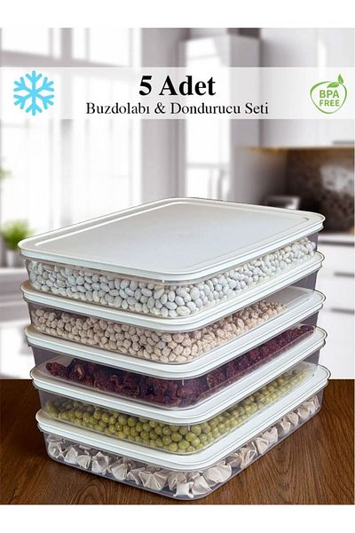 Mapple Home 5-Piece Microwave Refrigerator Organizer - 2600ml Storage Container for Freezer and Freeze