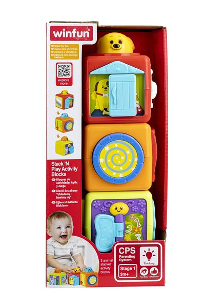 WINFUN Set of 3 Activity Cubes for Babies,