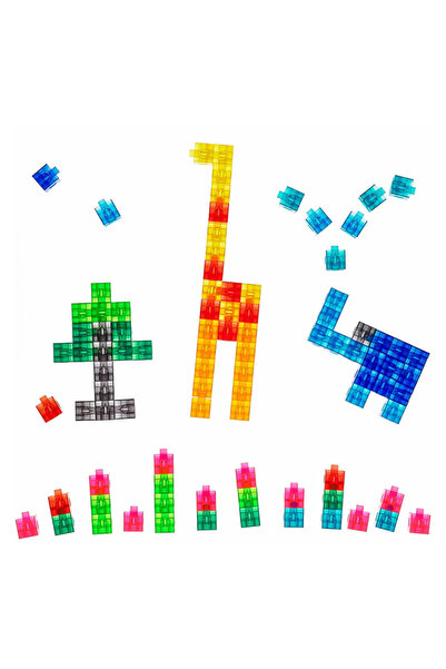 Edx Education Linking Cubes, 100 cuburi translucide interconectabile