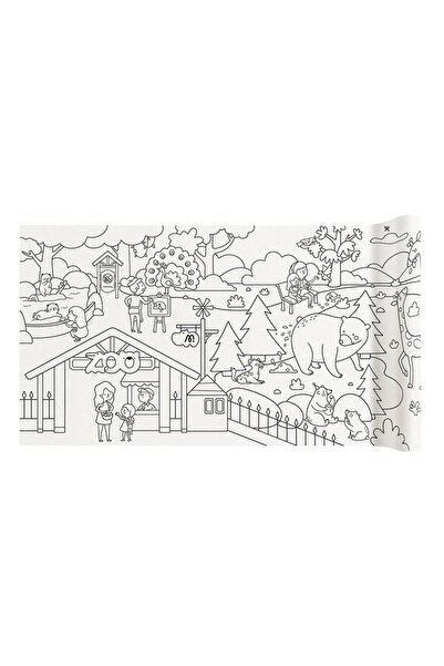 Mideer Coloring Paper Roll - Zoo Theme - 4 M Length, With Adhesive