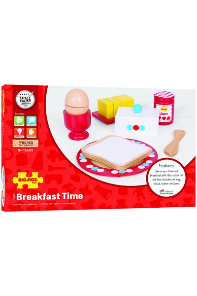 BIGJIGS Toys Set Mic Dejun Din Lemn