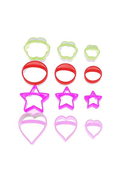 COOKSTYLE Set Of 12 Dough Cutters, Stainless Steel Cutters, With Handle, Colored