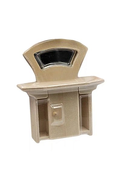 Micostore Fashion Mirror Table, Mini Wooden Furniture to Paint for Dollhouse