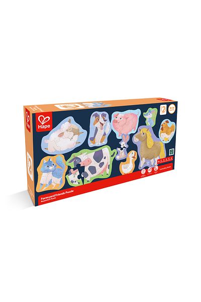 Hape Set Of 10 Puzzles: Farm Friends (18-36 MONTHS) For Children