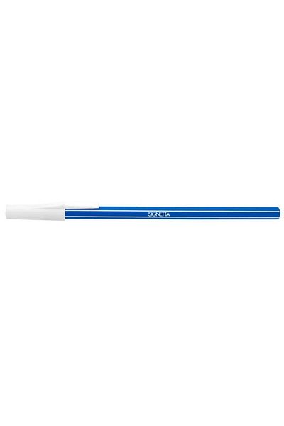 ICO Stilou de unică folosință, grosime de scriere 0,7 mm, albastru, corp flexibil, fabricat din plastic Signetta