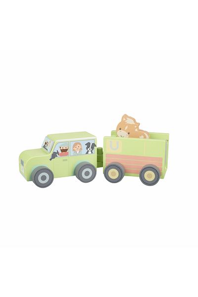 Orange Tree Toys Ξύλινο φορτηγό για τη μεταφορά ζώων φάρμας,
