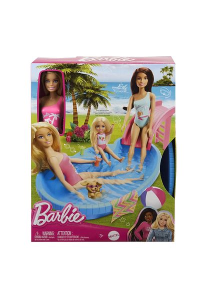 mattel Barbie Set Papusa Barbie Blonda Si Piscina