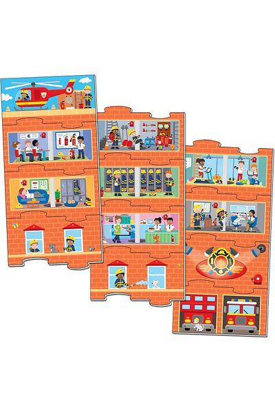 Galt Puzzle Vertical - Statia De Pompieri (12 PIESE)