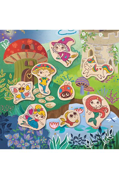 Hape Fantasy Themed Magnet Creation Kit For Children - 17 Pieces