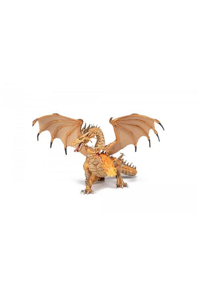 Papo Figurina Dragon Cu Doua Capete Auriu