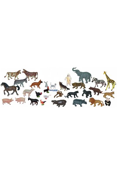 Miniland Animale domestice și sălbatice 30 de figurine