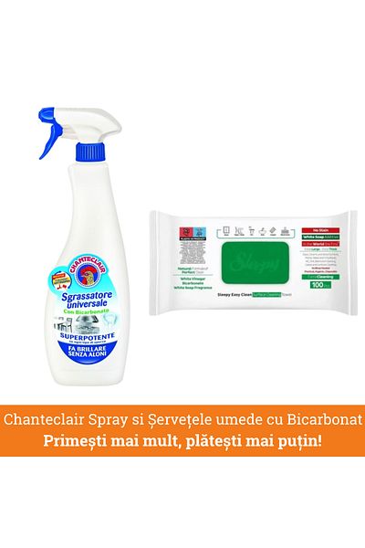 chante clair Promo Package: Chanteclair Universal Degreaser With Bicarbonate 600ml Bicarbonate Wet Wipes, 100pcs
