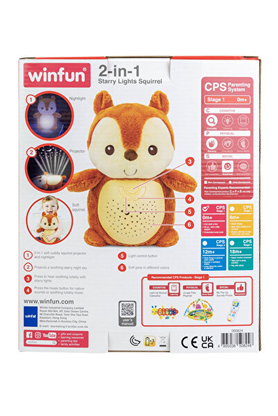WINFUN Projektor veverek a noční světlo pro miminka,