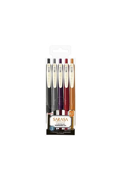 Zebra Pix Cu Gel 0.5 Mm Sarasa Clip Vintage 2, 5/set