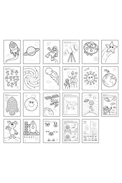 Orchard Toys Coloring Book With Activities In English And Stickers In Outer Space