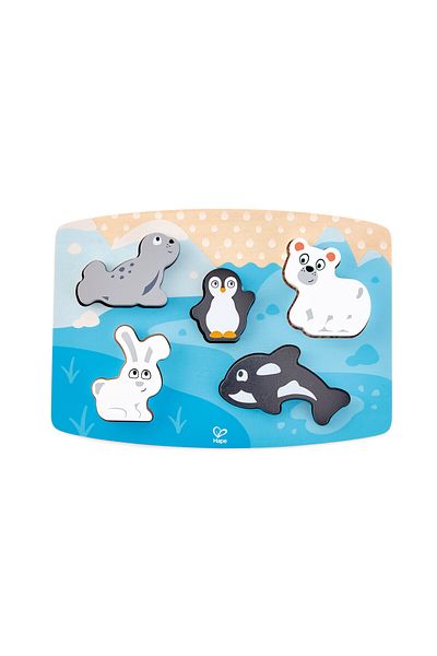 Hape Tactile Wooden Puzzle - Polar Animals