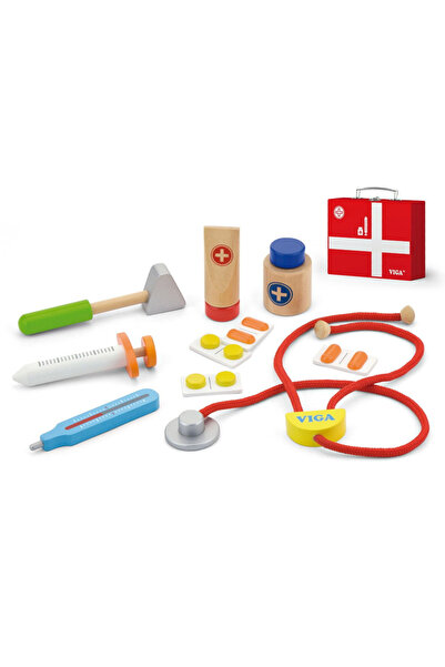 Viga Toys Аптечка в дървена кутия с аксесоари