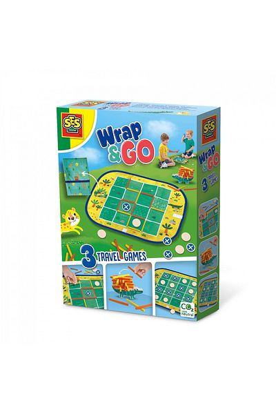 SES Creative Set de 3 jocuri copii Connect Four, Dots and Boxes si joc de stivuire