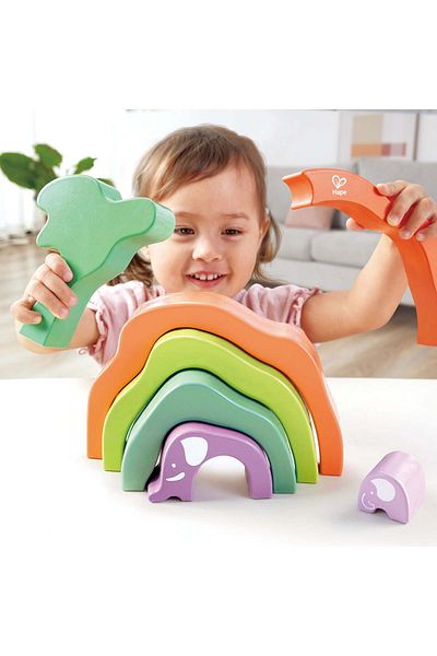 Hape Wooden Stacking Toy - Elephant (7 PIECES)