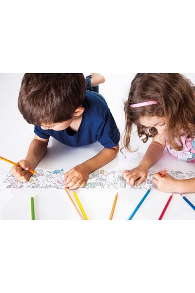 CARIOCA Coloring Roll, With Glue And Pencils Included, 85 X 10 Cm, Mini Coloring Roll , 3 Models