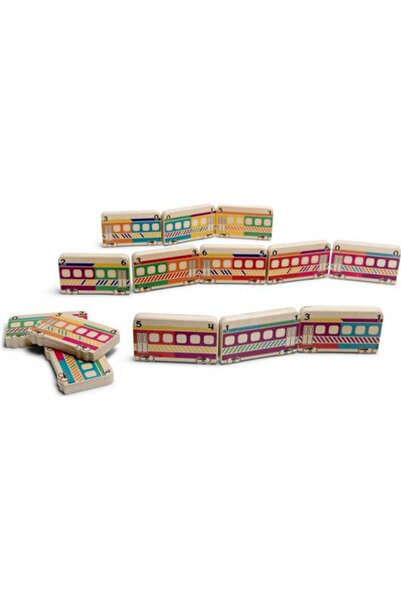 BS Toys Trenuleț de domino din lemn