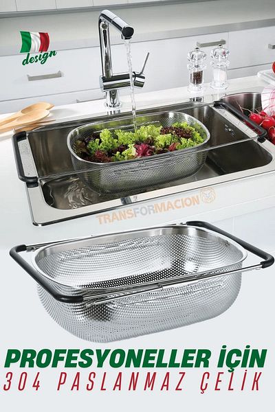 Transformacion Adjustable Sink Strainer Colander 304 Stainless Steel 721523