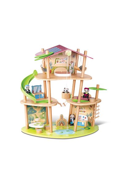 Hape Bamboo Toy - Panda Bear House (25 PIECES)