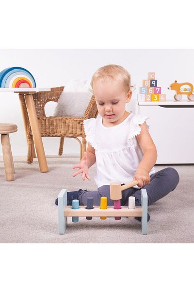 BigJigs Παιδικό παιχνίδι κρουστών - Παστέλ χρώματα