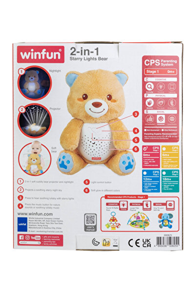 WINFUN Projektor a noční světlo s medvídkem pro miminka,