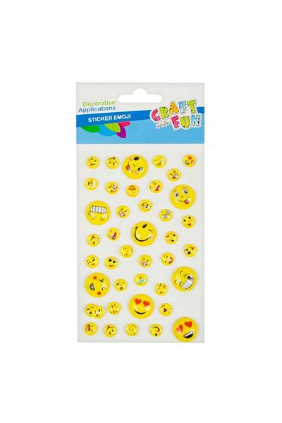 Micostore Smiling girl stickers, smileys, stickers for creative activities for children