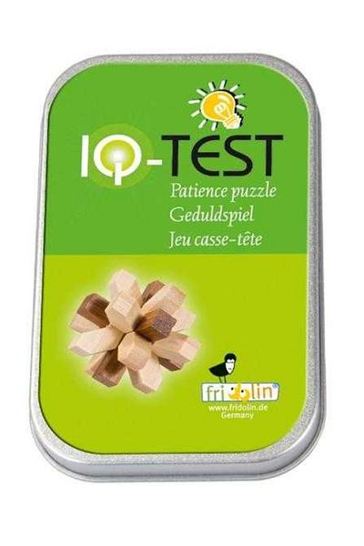 Fridolin IQ Logic Game Made of Bamboo Wood in Metal Box-321