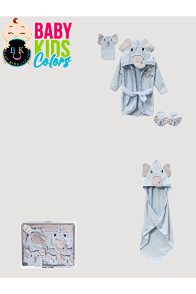 baby kids colors Boxed 4 Piece 100% Cotton Baby Bathrobe Set