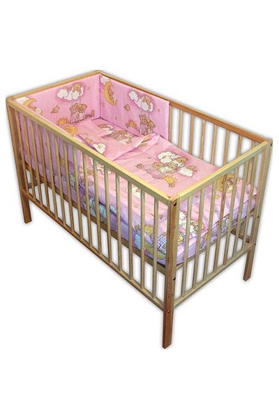 Hubners Bear Sleep Easy Crib Bedding 4 Pieces Pink