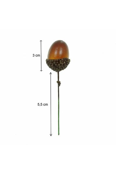 Micostore Acorn With Stem, Rust With Yellow, 8.5 Cm, ​​5 Pcs/set, Art & Craft Accessories For Children