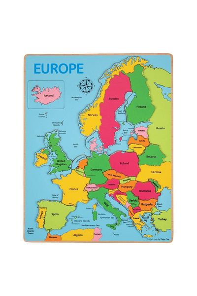 BIGJIGS Toys Puzzle Incastru Harta Europei