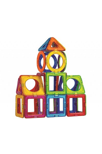 Clicstoys Magnetic Building Set, 30 Pieces, Basic Plus, Magformers