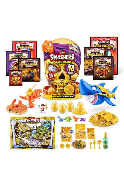 Smashers - Set cu peste 70 figurine si accesorii Gold Treasure Hunter, Dino Island