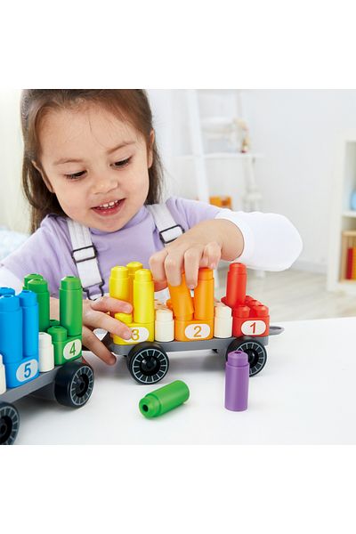 Hape Polym - Colorful Toy Train (63 PIECES)