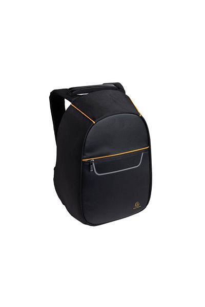 Exacompta Rucsac ușor pentru laptop de 15,6", cu buzunare cu fermoar în față și pe fiecare laterală, culoare neagră