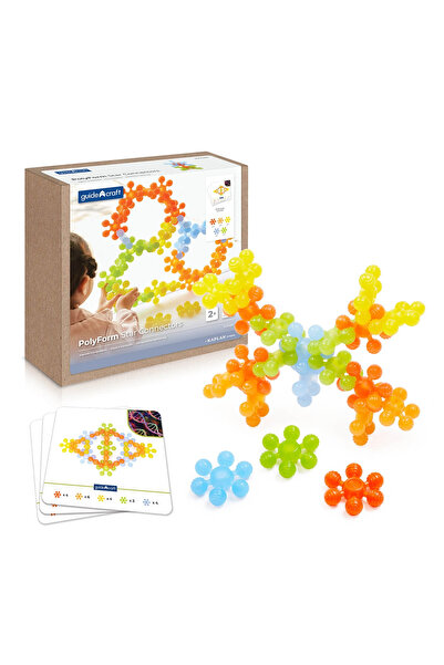 Guidecraft Set De Construit Cu Forme Colorate, Polyform Star, Set 35 Piese In...